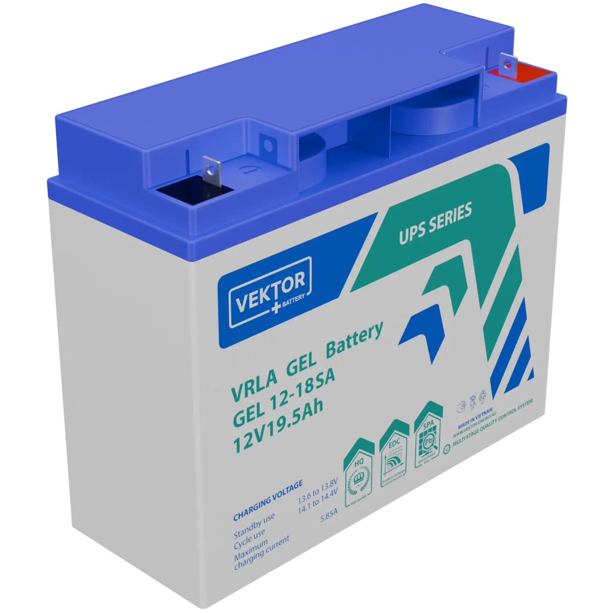 GEL 12-18SA Аккумулятор VEKTOR GEL 12-18SA (12В | 18Ач) — изображение 1